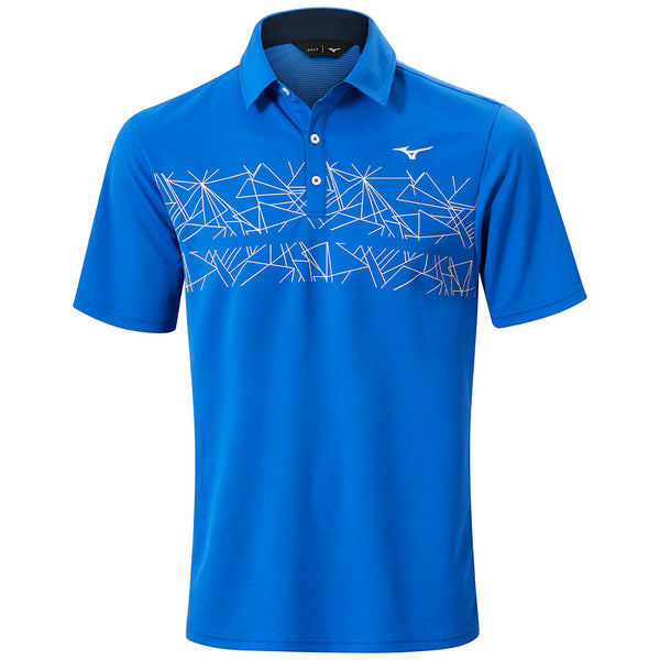 Mizuno Breath Thermo Graphic Polo Shirt - Blue