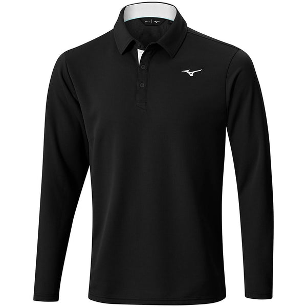 Mizuno Breath Thermo Long Sleeve Polo Shirt - Black