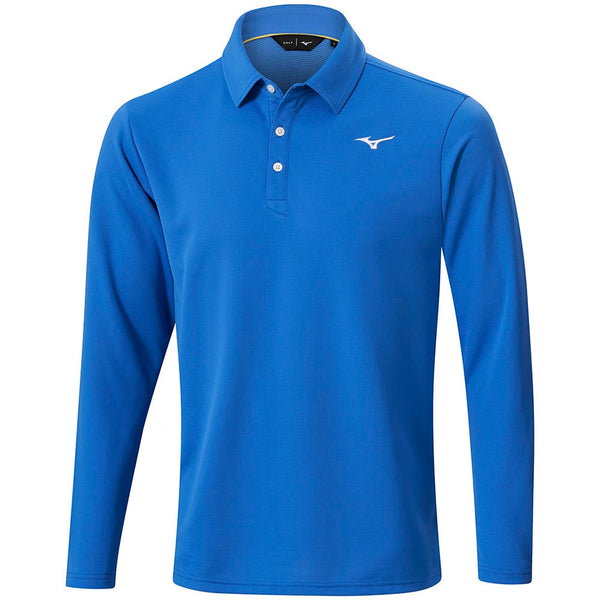 Mizuno Breath Thermo Long Sleeve Polo Shirt - Blue