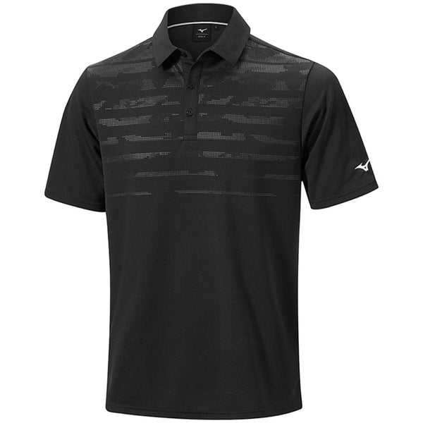 Mizuno Breath Thermo Winter Jacquard Polo Shirt - Black