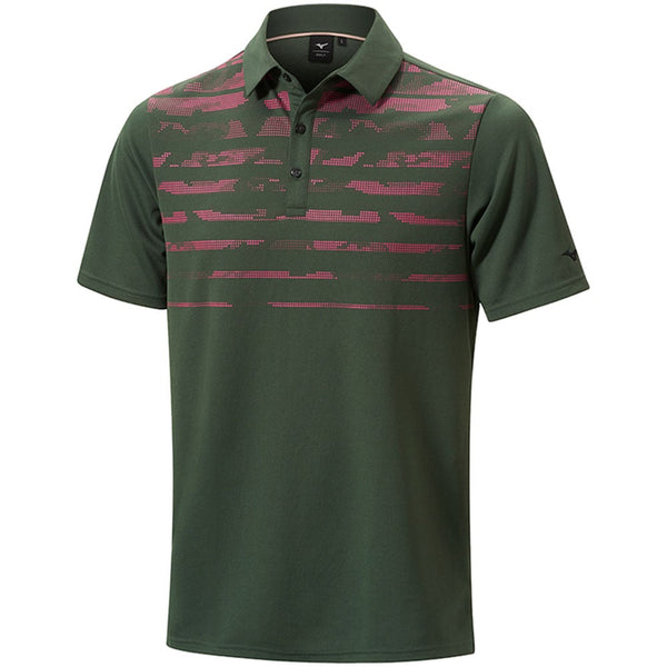 Mizuno Breath Thermo Winter Jacquard Polo Shirt - Forest Green