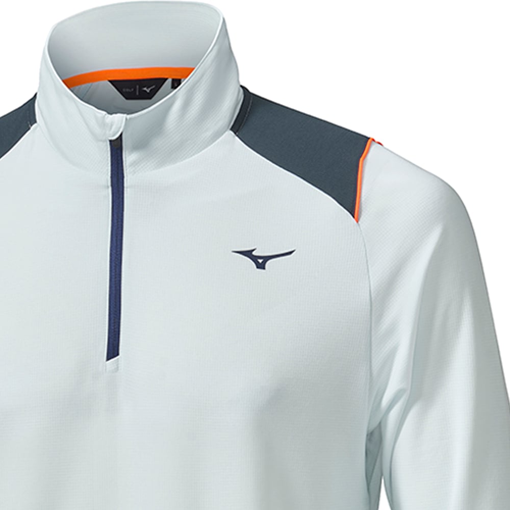 Mizuno Breath Thermo Elite 1 4 Zip Pullover Light Blue
