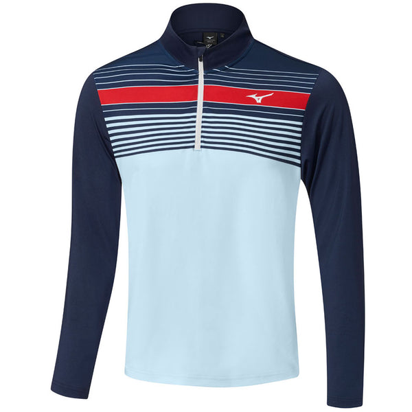 Mizuno Breeze Elite Stripe 1/4 Zip Pullover - Navy/Blue