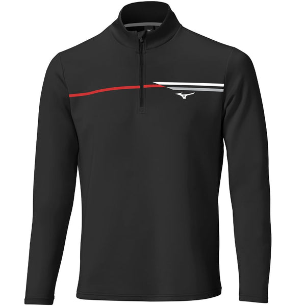 Mizuno Breeze T Stripe 1/4 Zip Pullover - Black