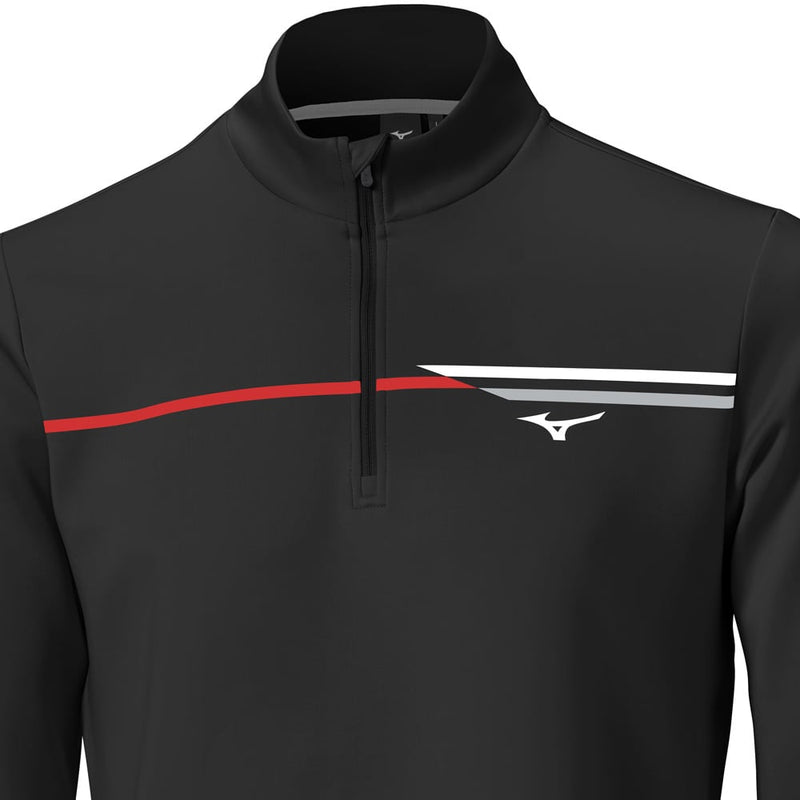 Mizuno Breeze T Stripe 1/4 Zip Pullover - Black