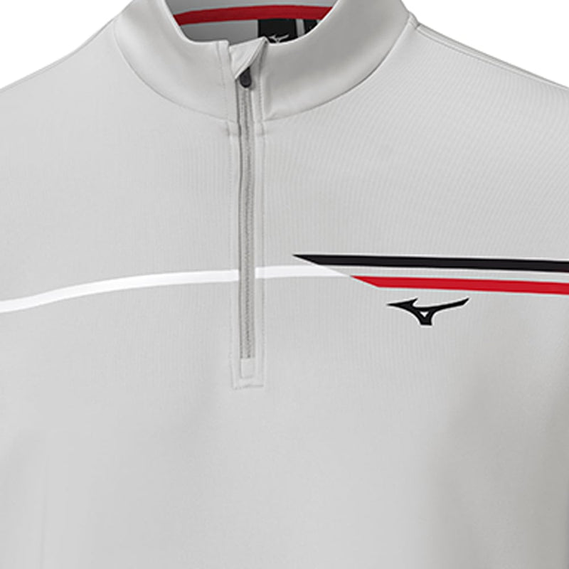 Mizuno Breeze T Stripe 1/4 Zip Pullover - Grey