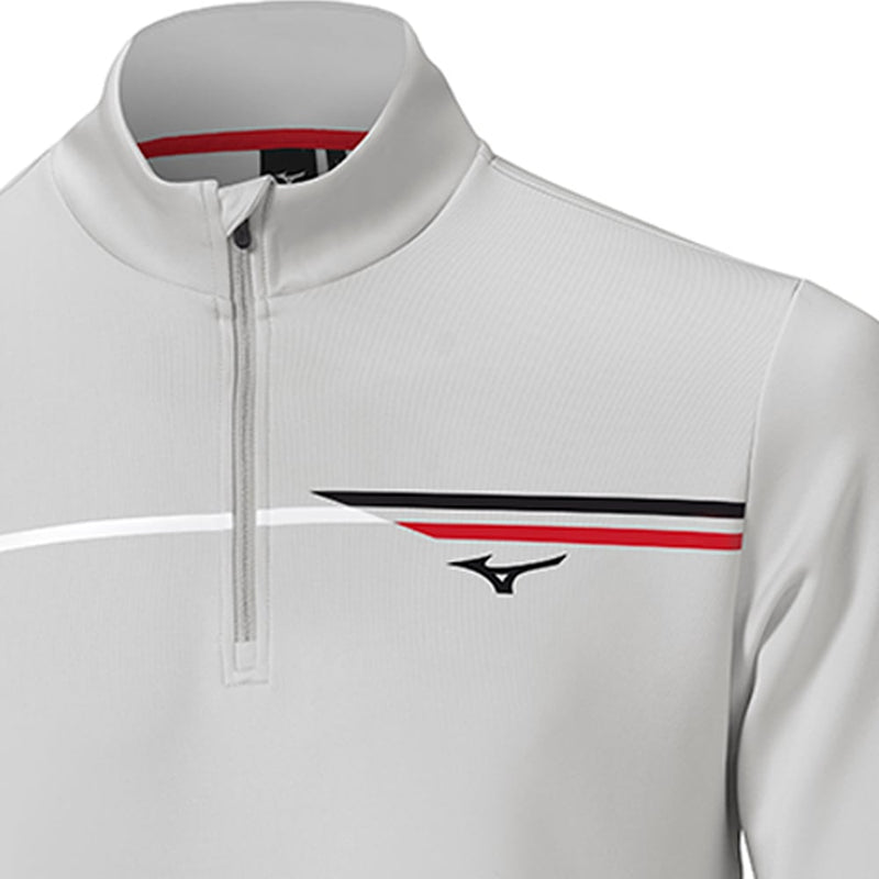 Mizuno Breeze T Stripe 1/4 Zip Pullover - Grey