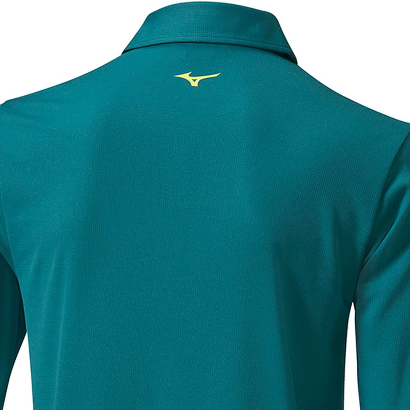 Mizuno Elite Long Sleeve Polo Shirt - Dark Green