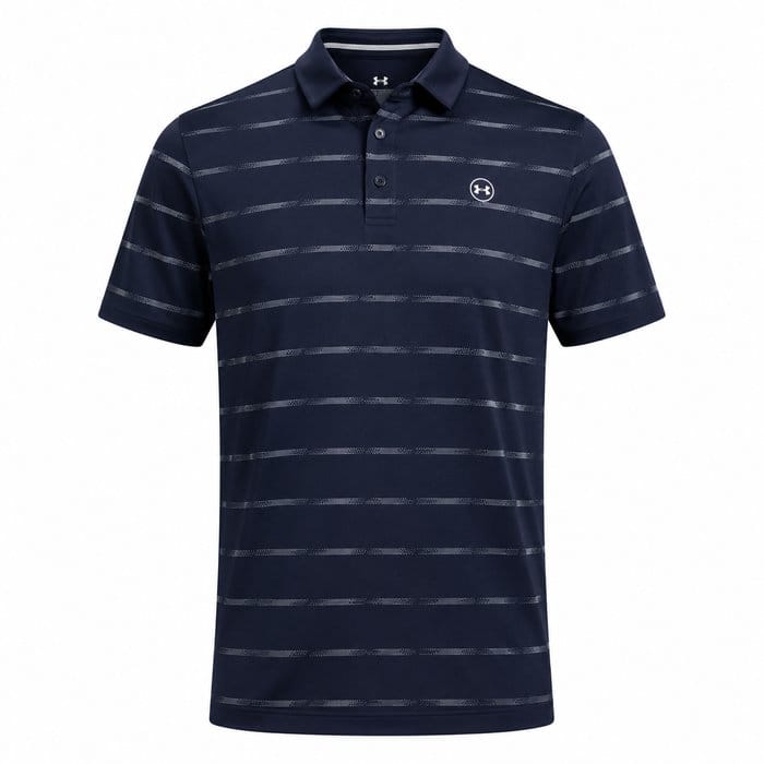 Under Armour Drive Chill Printed Polo Shirt - Midnight Navy/Blue Haze/White