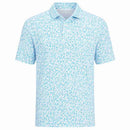 Nike Par Dri-Fit Microprint Birds Polo Shirt - Aurora Blue