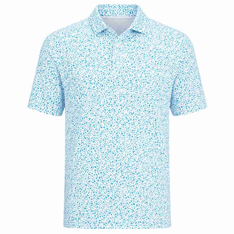 Nike Par Dri-Fit Microprint Birds Polo Shirt - Aurora Blue