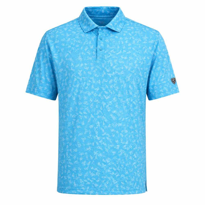Nike Par Dri-Fit Grass Print Polo Shirt - Aurora Blue