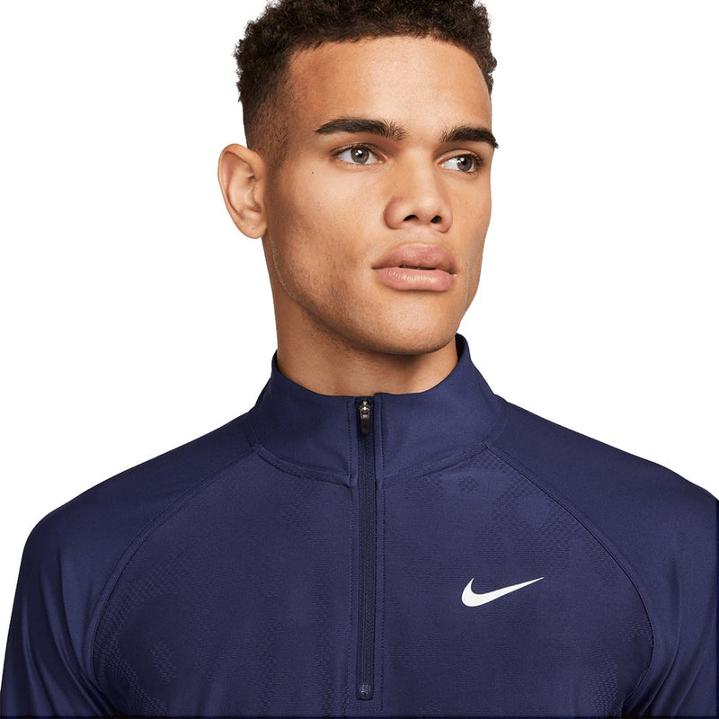 Nike Dri-FIT ADV Tour 1/2 Zip Pullover - Midnight Navy/White