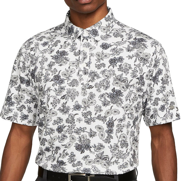 Nike Dri-FIT Player Floral Print Polo Shirt - White/Brushed Silver