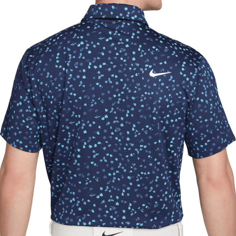 Nike Dri-FIT Tour Floral Polo Shirt - Midnight Navy/White