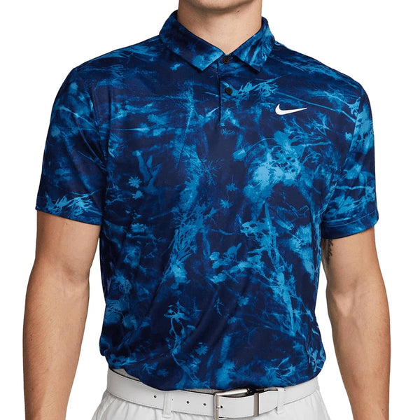 Nike Dri-FIT Tour Solar Floral Polo Shirt - Dutch Blue/White