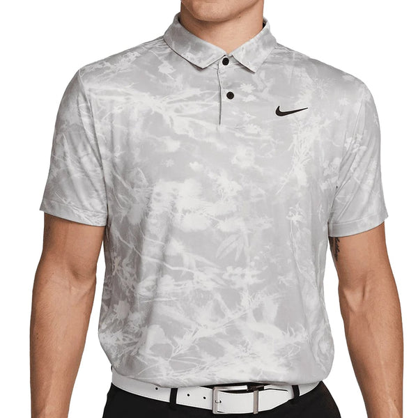 Nike Dri-FIT Tour Solar Floral Polo Shirt - Platinum Tint/Black
