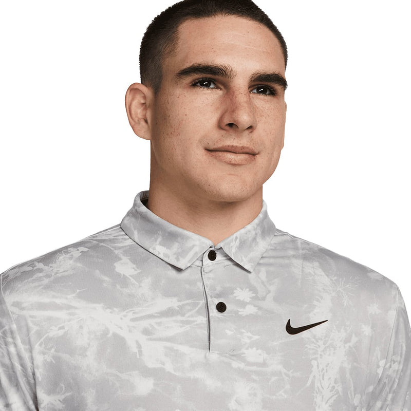 Nike Dri-FIT Tour Solar Floral Polo Shirt - Platinum Tint/Black
