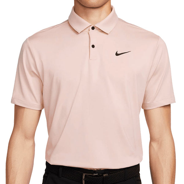 Nike Dri-FIT Tour Solid Polo Shirt - Pink Oxford/Black