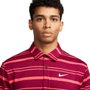 Nike Dri-FIT Tour Stripe Polo Shirt - Noble Red/Ember Glow/White