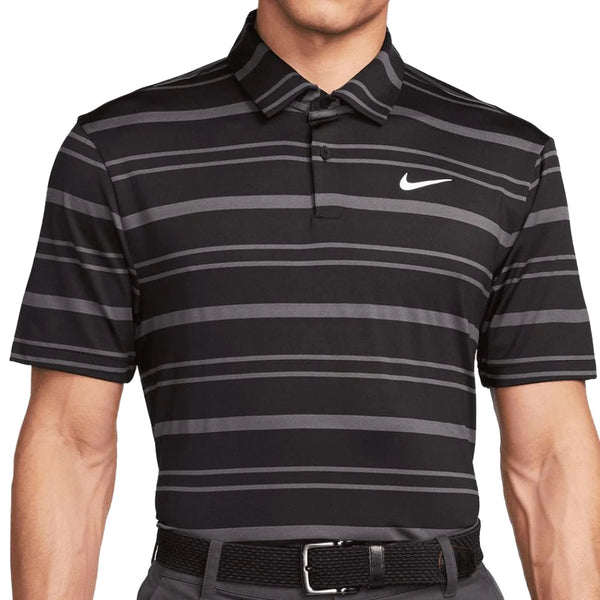 Nike Dri-FIT Tour Stripe Polo Shirt - Black/Anthracite/White
