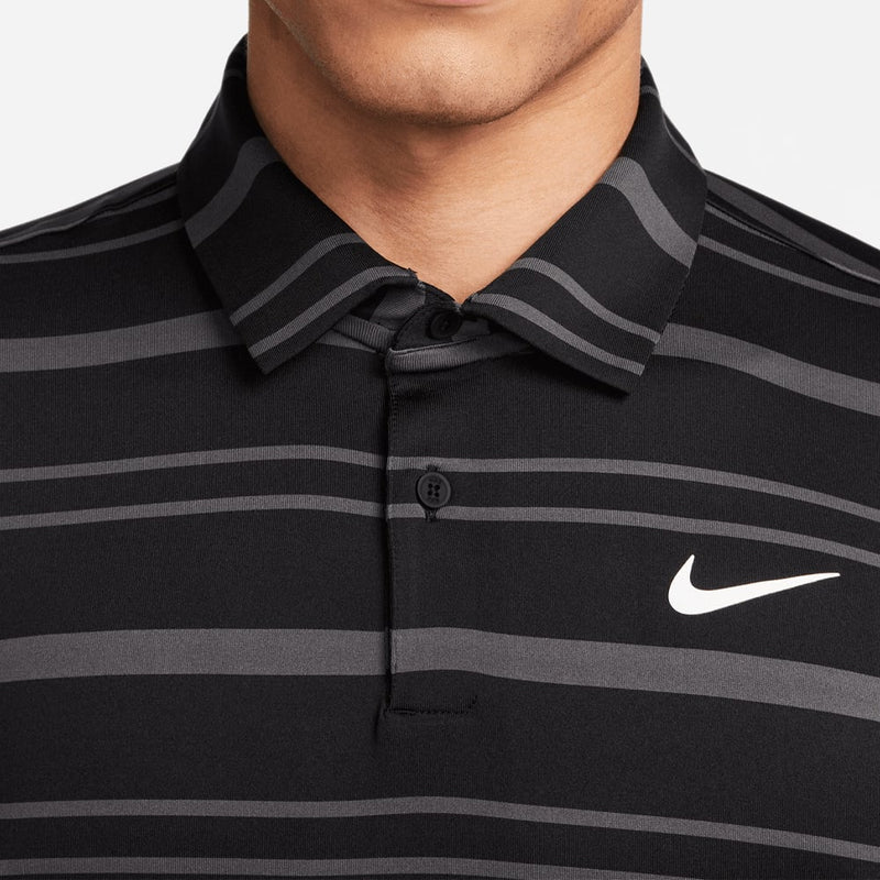 Nike Dri-FIT Tour Stripe Polo Shirt - Black/Anthracite/White