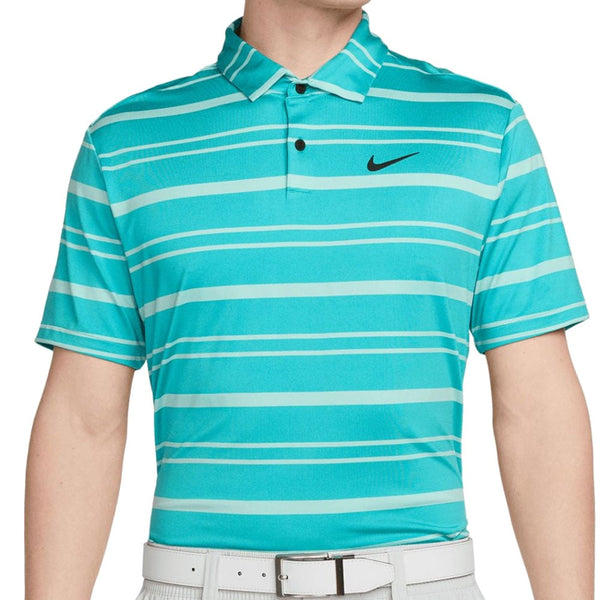 Nike Dri-FIT Tour Stripe Polo Shirt - Teal Nebula/Jade Ice/Black