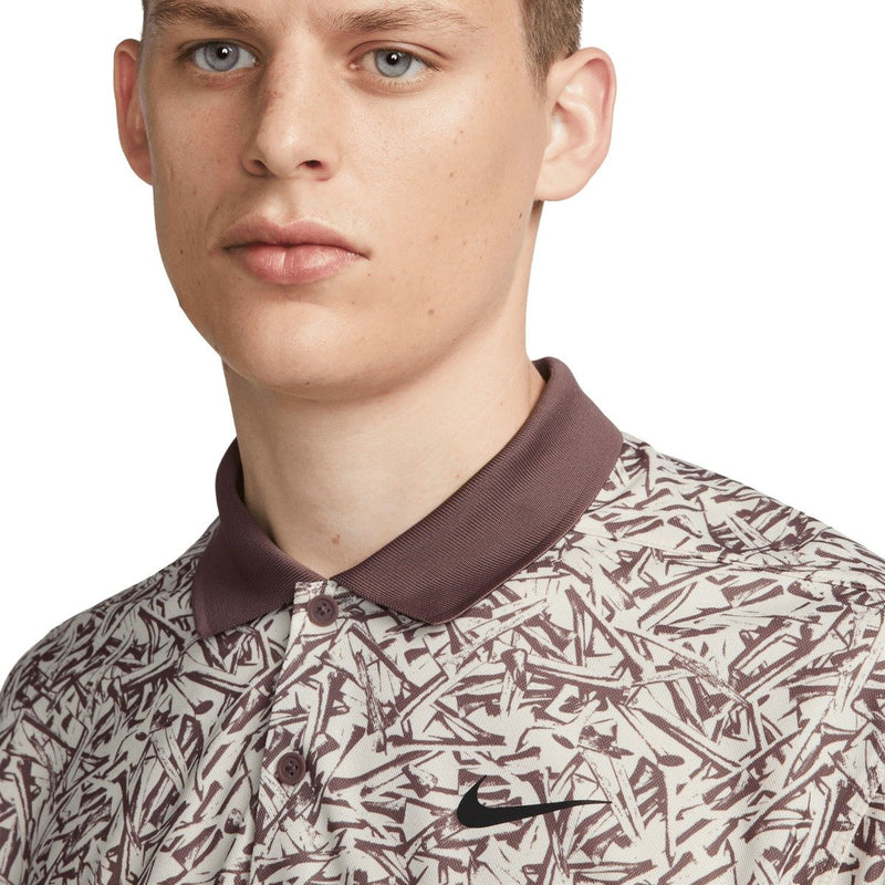 Nike Dri-FIT Victory+ Allover Print Polo Shirt - Coconut Milk/Plum Eclipse/Black