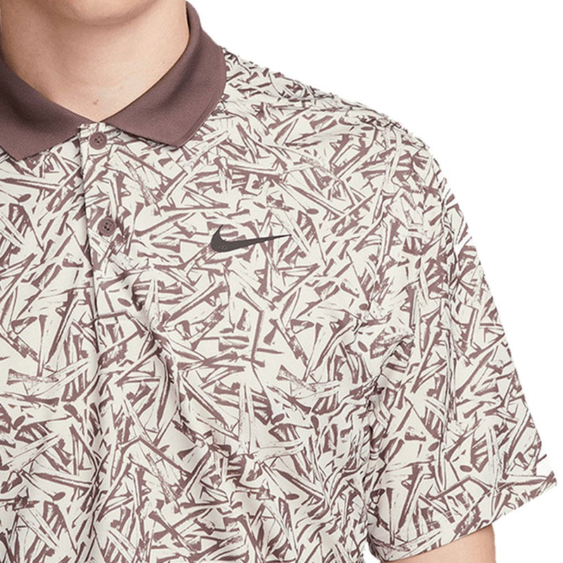 Nike Dri-FIT Victory+ Allover Print Polo Shirt - Coconut Milk/Plum Eclipse/Black