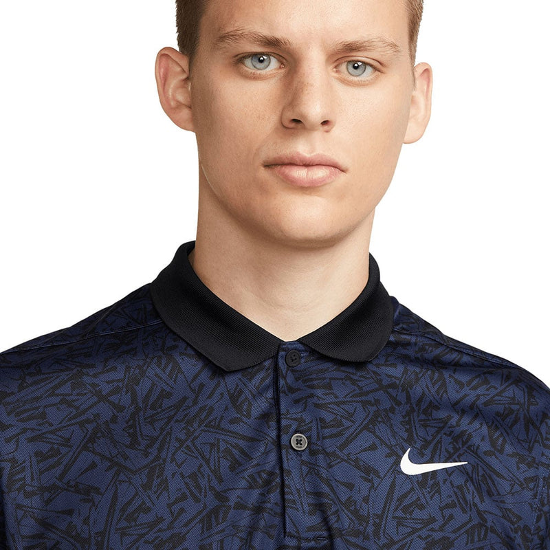 Nike Dri-FIT Victory+ Allover Print Polo Shirt - Midnight Navy/Black/White