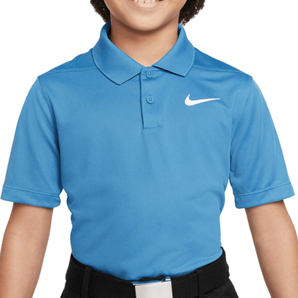 Nike Dri FIT Victory Big Kids Polo Shirt Dutch Blue White