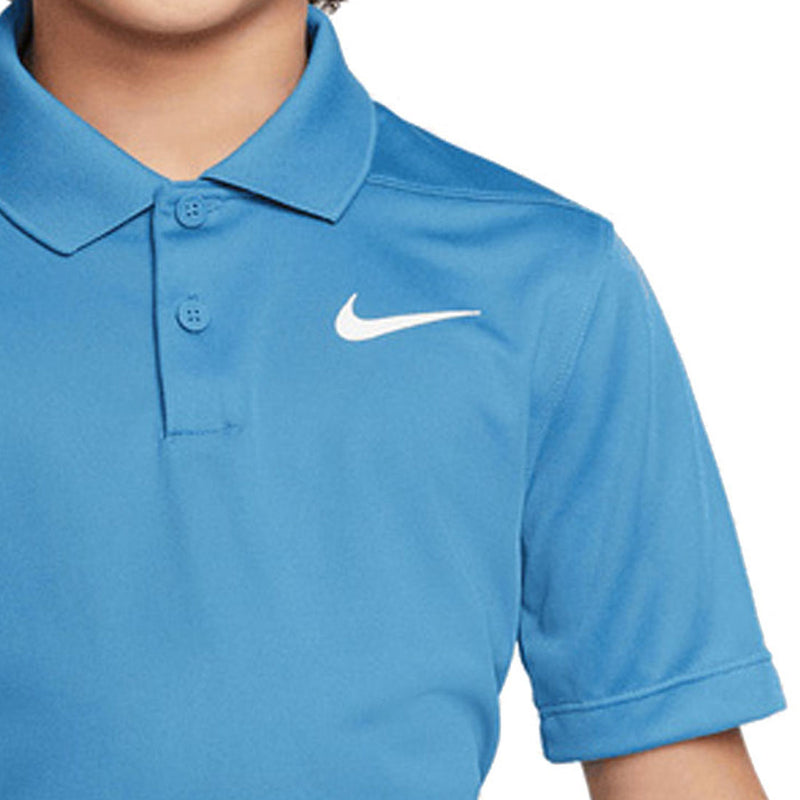 Nike Dri FIT Victory Big Kids Polo Shirt Dutch Blue White