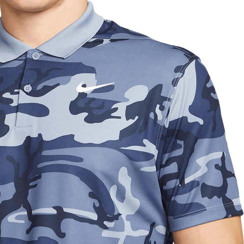 Nike Dri-FIT Victory+ Camo Polo Shirt - Ashen Slate/Diffused Blue/White