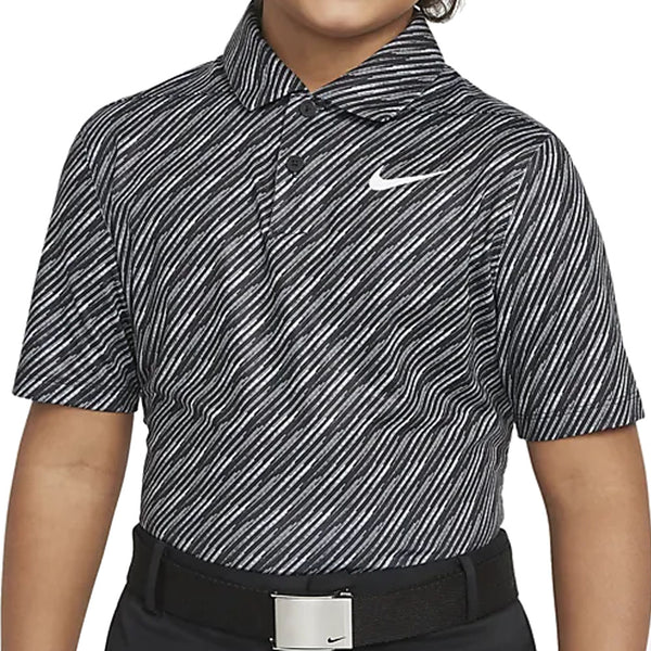 Nike Dri-FIT Victory Junior Printed Polo Shirt - Black/White