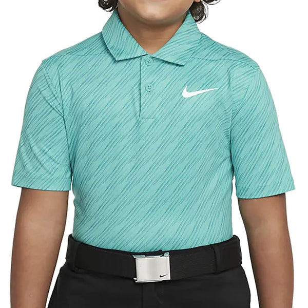 Nike Dri-FIT Victory Junior Printed Polo Shirt - Washed Teal/White