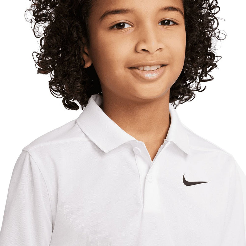 Nike Dri FIT Victory Junior Solid Polo Shirt White Black