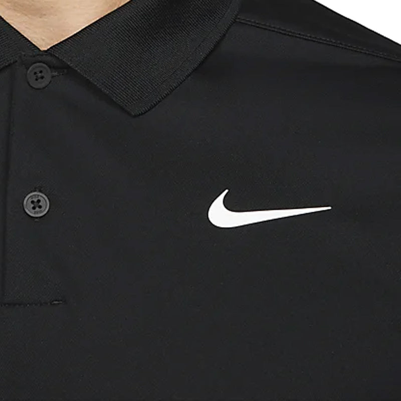 Nike Dri-FIT Victory Long Sleeved Polo Shirt - Black/White
