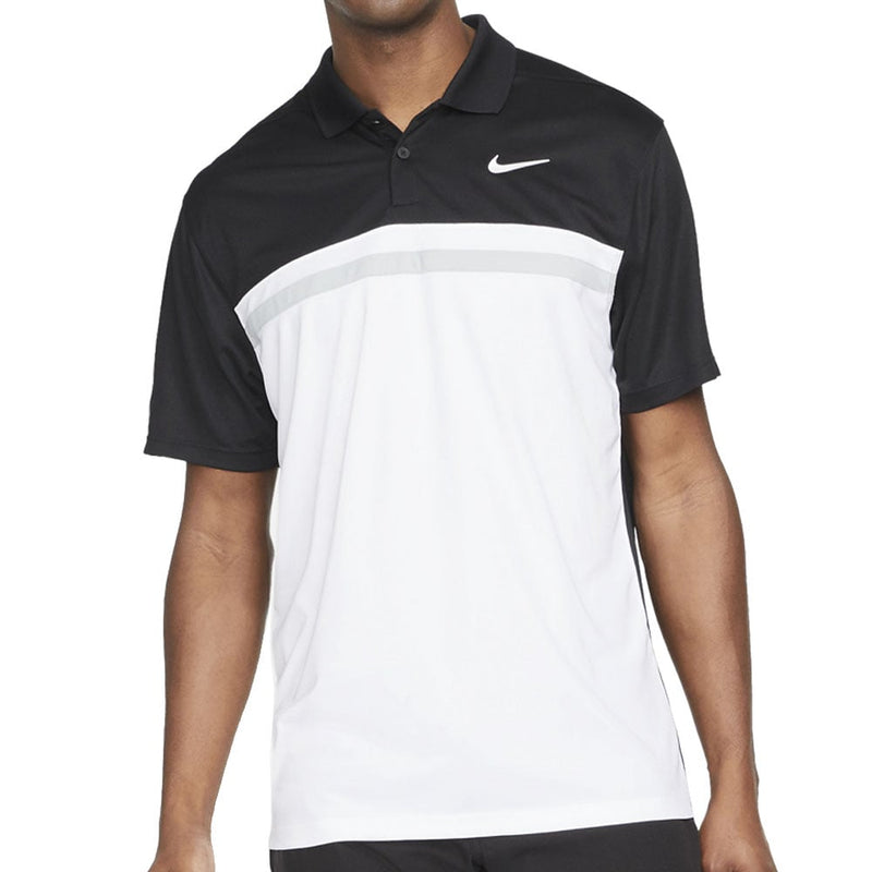 Nike Dri-FIT Victory Polo Shirt - Black/White/Light Smoke Grey