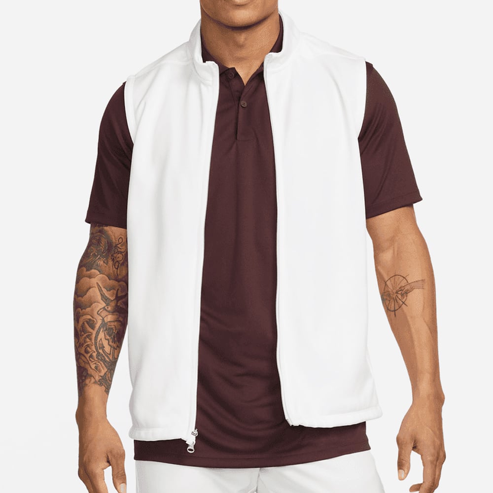white and burgundy nike shirt