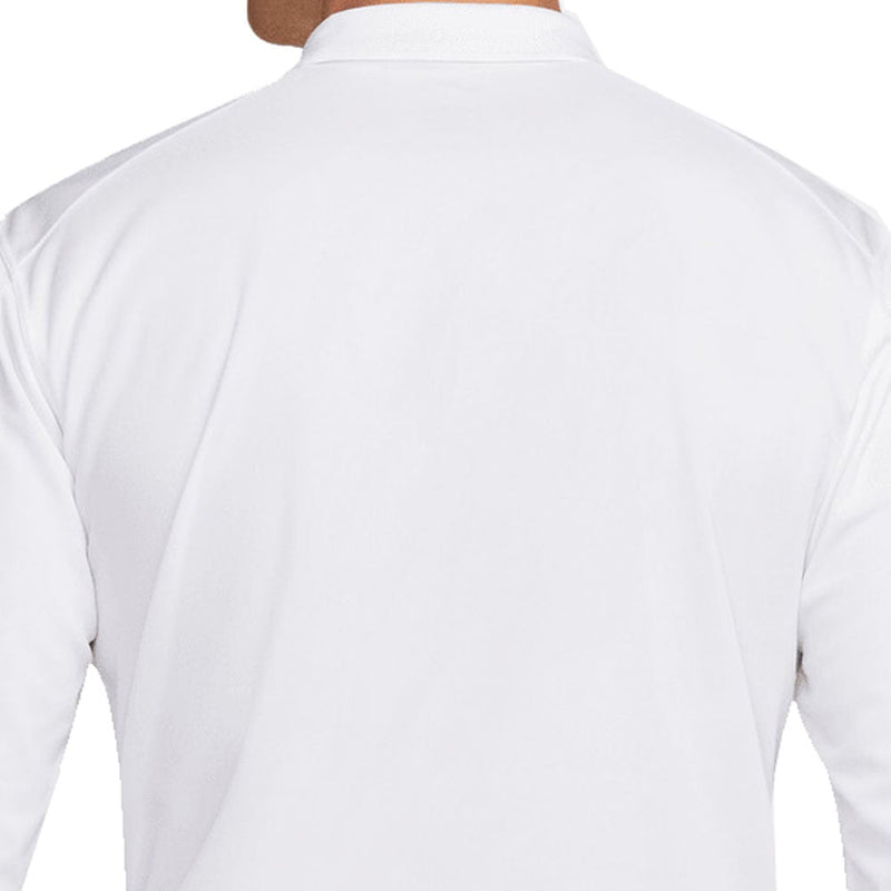 Nike Dri-FIT Victory Solid Long Sleeve Polo Shirt - White/Black