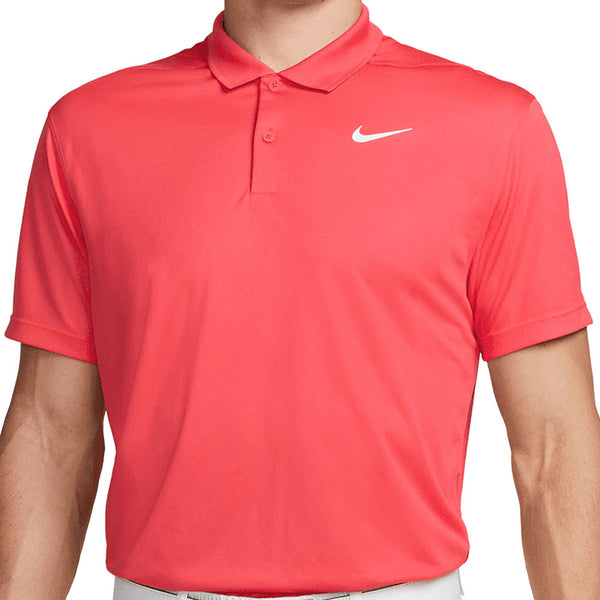 Nike Dri-FIT Victory Solid Polo Shirt - Ember Glow/White