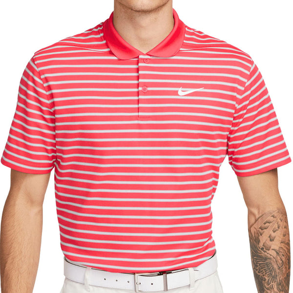 Nike Dri-FIT Victory Stripe Polo Shirt - Ember Glow/White