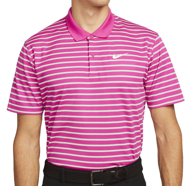 Nike Dri-FIT Victory Striped Polo Shirt - Active Pink/White