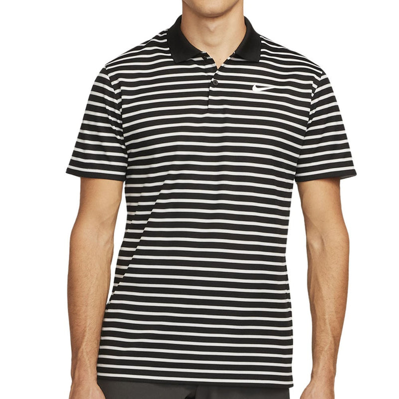 Black and white nike polo top