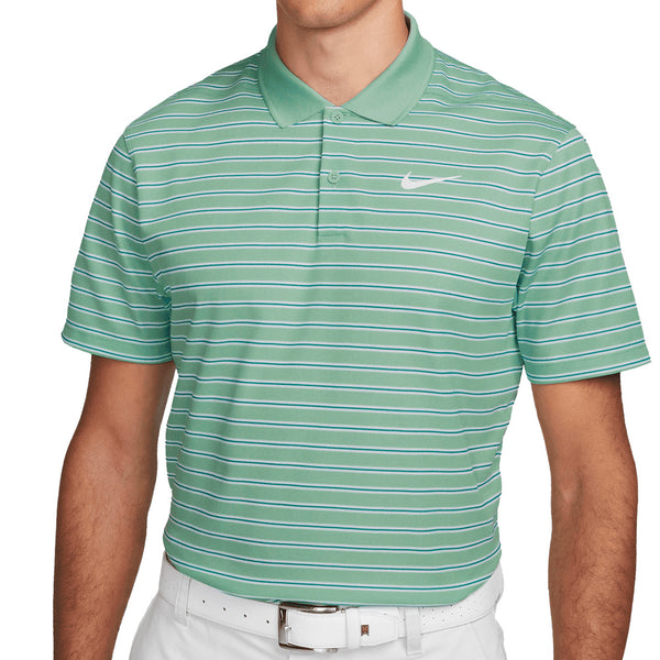 Nike Dri-FIT Victory Striped Polo Shirt - Enamel Green/White