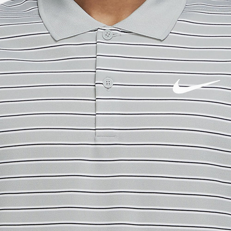 Nike Dri-FIT Victory Striped Polo Shirt - Light Smoke Grey/White
