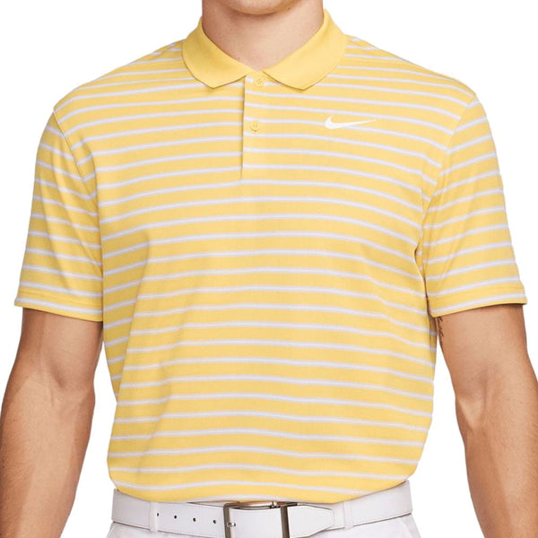 Nike Dri-FIT Victory Striped Polo Shirt - Topaz Gold/White