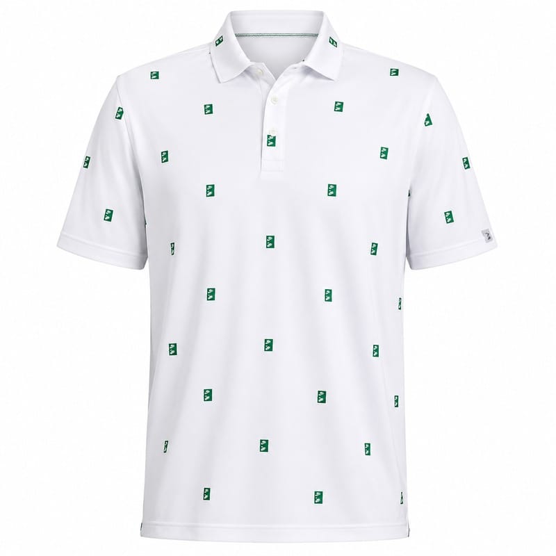 Nike Dri-Fit Par 5 Icon Stack Polo Shirt - White/Malachite