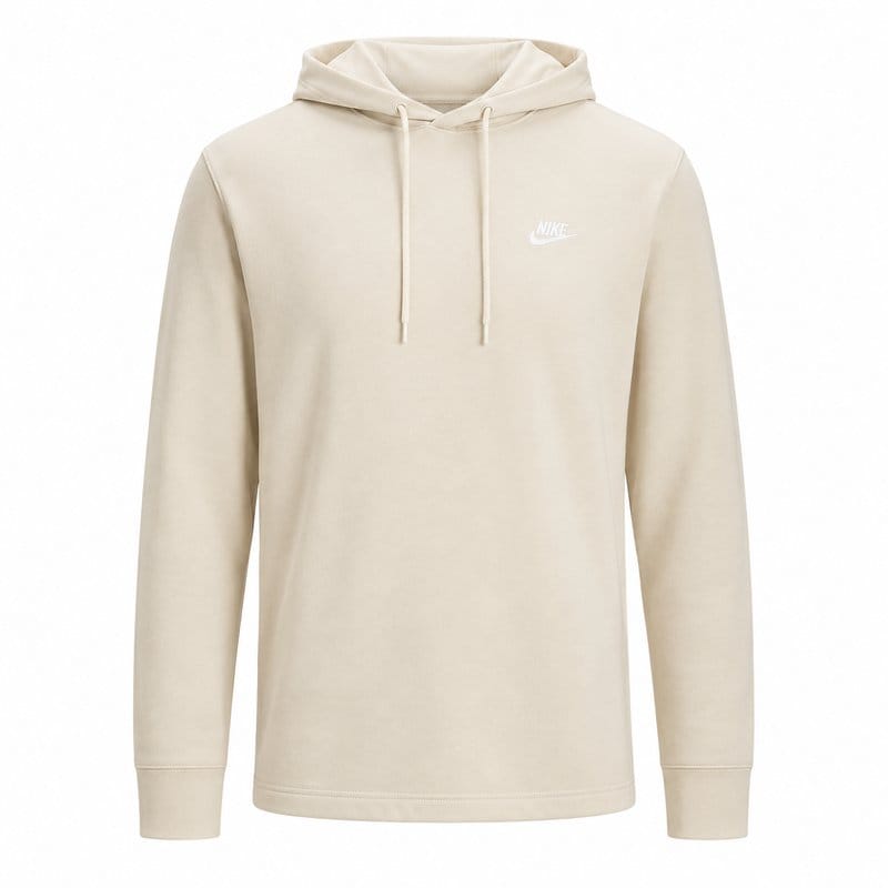 Nike Club Knit Hoodie - Lt Khaki/White