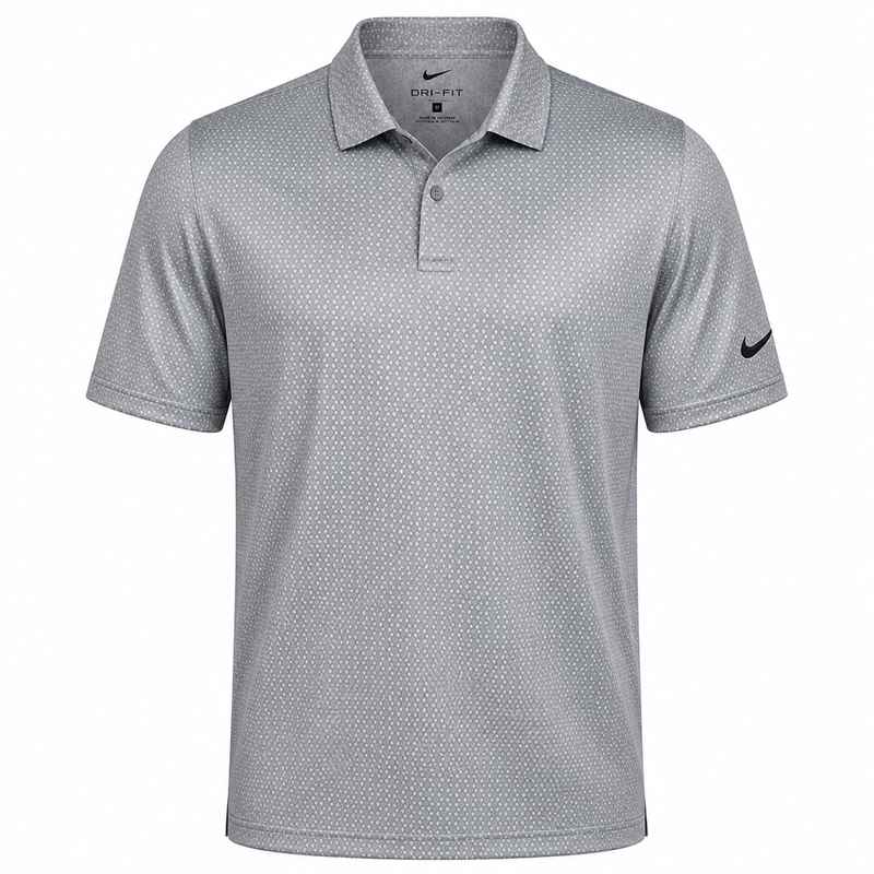 Nike Dri-Fit Velocity Micro Print Polo Shirt - Wolf Grey/Wolf Grey/Black